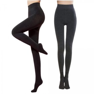   Dámské punčocháče Yulaixuan - sada 2 kusů (černé a šedé), pohodlné a elegantní vzhled