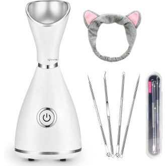   Diozo Nano Warm Steam Facial Parní čistič obličeje 300W – Hloubkové čištění a hydratace obličeje, bílá