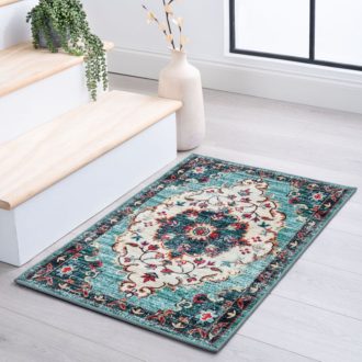   Taleta Durham Turquoise květinový pokojový koberec 50x80cm