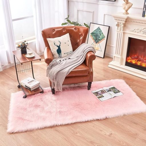 Koberec z umělé kožešiny Topspitgo 60x90cm (růžový)