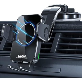   Bezdrátová nabíječka do auta Yitumu A26 15W Qi – držák telefonu a rychlé nabíjení