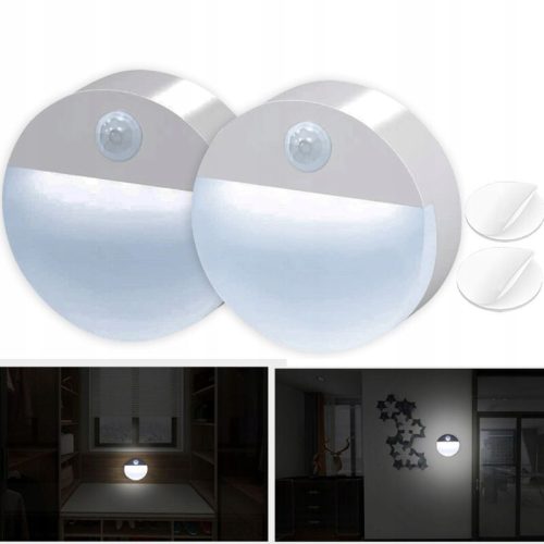 2 ks bezdrátových LED nočních světel s pohybovým senzorem – 3000K/6000K, magnetické, USB