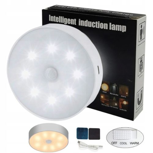 1 ks bezdrátové LED osvětlení šatní skříně – pohybový senzor, magnetická montáž, samolepicí, USB