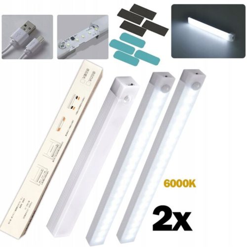 Ansal LED lampa s pohybovým senzorem – USB, magnetická, noční světlo (2 ks)