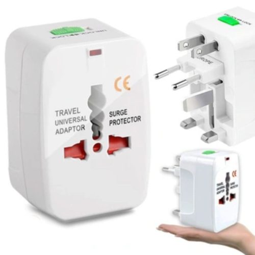 Univerzální cestovní adaptér – zástrčka EU/USA/UK/AUS, 10A, LED - 1 ks.