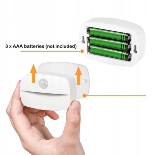 2 ks bateriových LED nástěnných svítidel s pohybovým senzorem – bezdrátových, PIR senzor