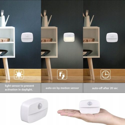 2 ks bateriových LED nástěnných svítidel s pohybovým senzorem – bezdrátových, PIR senzor