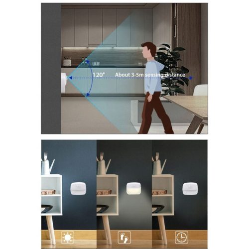 2 ks bateriových LED nástěnných svítidel s pohybovým senzorem – bezdrátových, PIR senzor