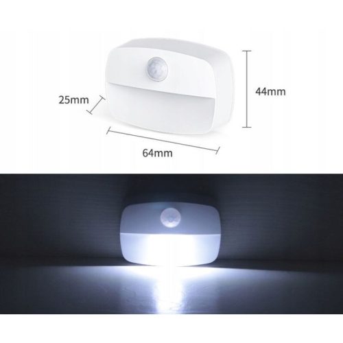 Ansal LED noční světlo s pohybovým senzorem – bezdrátové, na baterie napájené schodišťové světlo – 2 ks