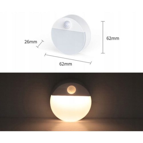 1 ks bezdrátové LED noční světlo – na baterie, sPIR senzorem pohybu, kompaktní osvětlení