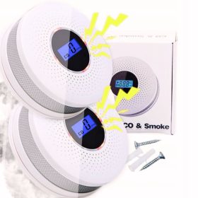   Detektor oxidu uhelnatého a kouře JKD 512COM s LCD displejem, zvukový alarm 85 dB - 2 ks