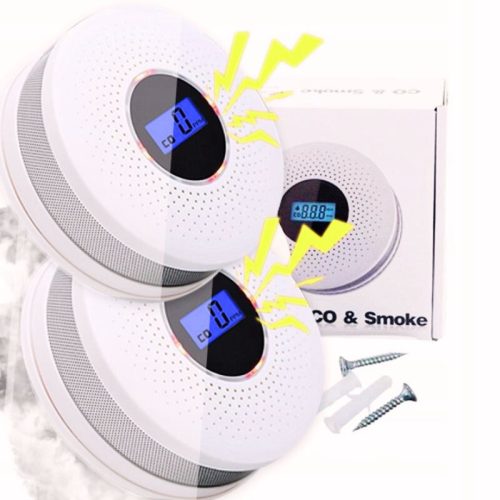 Detektor oxidu uhelnatého a kouře JKD 512COM s LCD displejem, zvukový alarm 85 dB - 2 ks