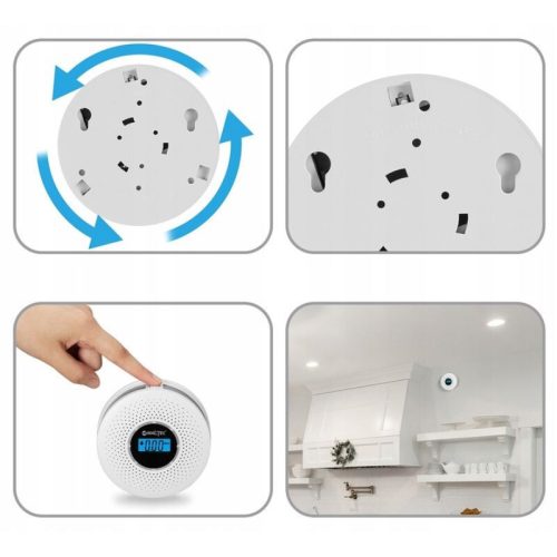 Detektor oxidu uhelnatého a kouře JKD 512COM s LCD displejem, zvukový alarm 85 dB - 2 ks