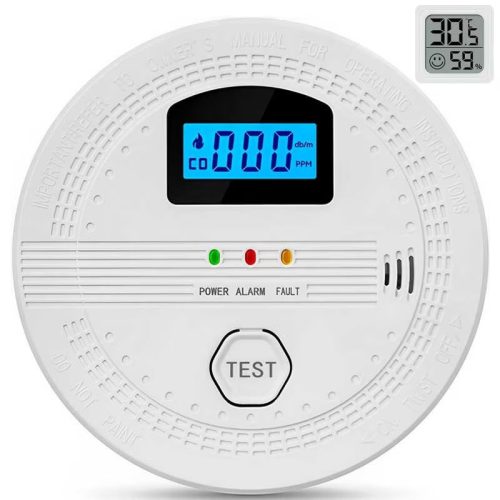 Detektor kouře, detektor oxidu uhelnatého, detektor s LCD displejem, detektor alarmu - 1 ks