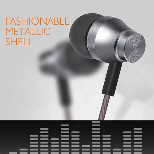 Drátová sluchátka Toplus s mikrofonem – stříbrná barva, pro chytrý telefon