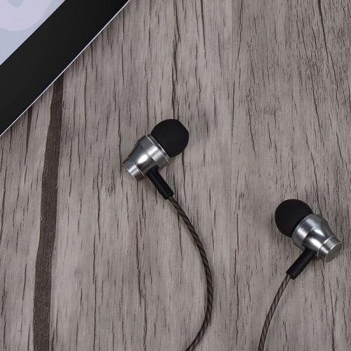 Drátová sluchátka Toplus s mikrofonem – stříbrná barva, pro chytrý telefon