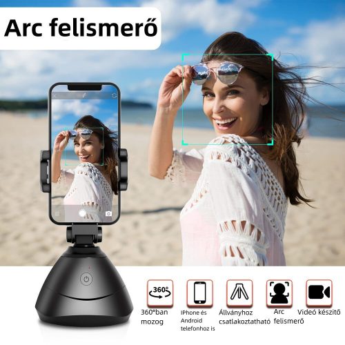 Držák telefonu Bshy se sledováním pohybu – automatické sledování 360°, nahrávání selfie a videa