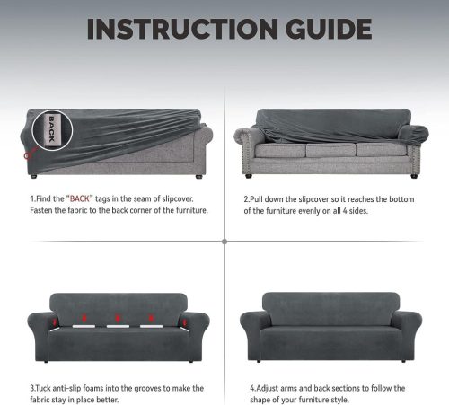 Potah na pohovku pro 2 osoby Couchsavers (tmavě šedý)