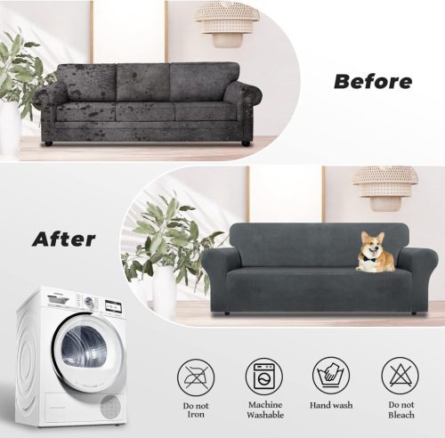 Potah na pohovku pro 2 osoby Couchsavers (tmavě šedý)