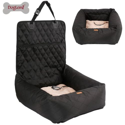 Doglemi 2 v 1 autosedačka a pelíšek pro psy – černá, 60×60×50 cm