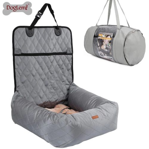 Doglemi 2 v 1 autosedačka a pelíšek pro psy – šedá, 60×60×50 cm