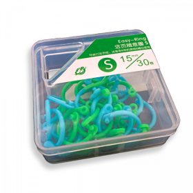 Sada prstenů EASY RING – 15 mm, 30 ks, modrozelené