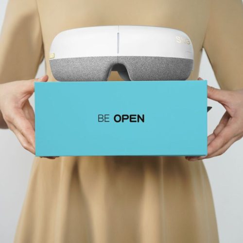 SKG E3-EN White Smart Eye Massager – Bluetooth hudba, vyhřívání a masáž tlakem vzduchu