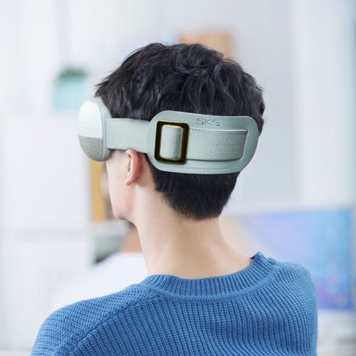 SKG E3-EN White Smart Eye Massager – Bluetooth hudba, vyhřívání a masáž tlakem vzduchu
