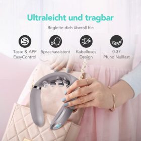   Bezdrátový masážní přístroj na krk SKG G7 PRO Gray s tepelnou terapií – inteligentní zařízení pro relaxaci svalů