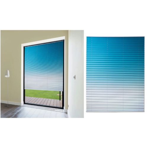 Designová zatemňovací roleta Blux 110x135 cm, modro-bílý přechod