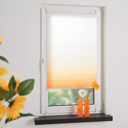 Plisovaná roleta JalousieCrew Klemmfix 110 x 130 cm, oranžovo - bílá