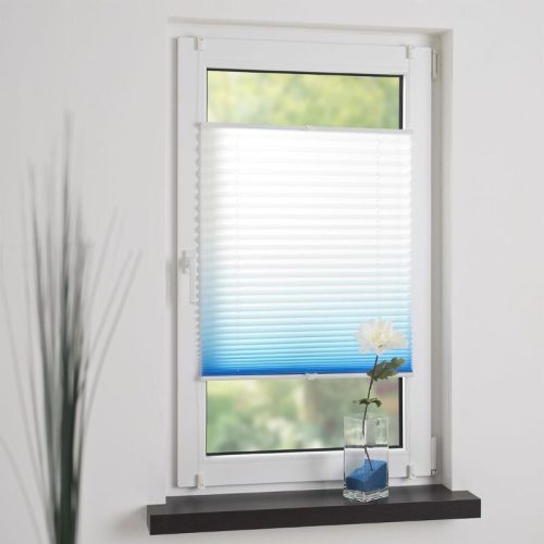 Plisovaná roleta JalousieCrew Klemmfix 120 x 130 cm, modro-bílá