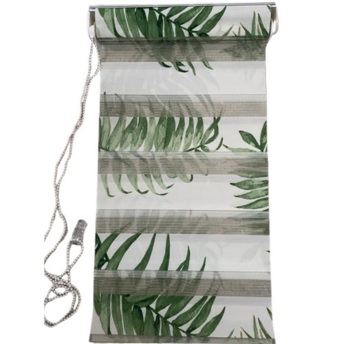 Mini roleta Blux Leaf Pattern 40 x 140 cm - bílá