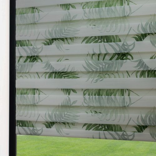 Mini roleta Blux Leaf Pattern 40 x 140 cm - bílá