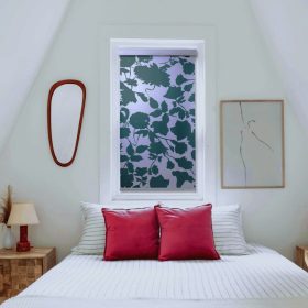   Zatemňovací roleta Blux na okno, 45 x 165 cm - jedovatě zelený vzor