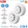 Chytrý detektor kouře, teploty a vlhkosti - s měřičem - TUYA WiFi, 2ks
