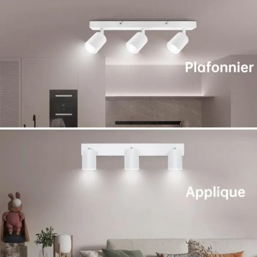 Otočné LED stropní bodové světlo Kambo se 3 světly (bílé)