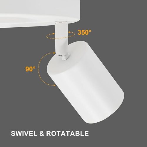 Kambo kulaté otočné LED stropní bodové svítidlo se 4 hořáky (bílé)