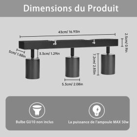   Otočné LED stropní bodové světlo Kambo se 3 světly – černé