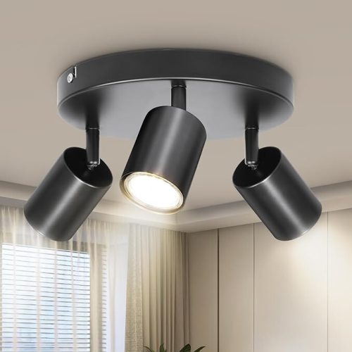 Stropní bodová lampa Dehobo - 3cestné vnitřní osvětlení (matná černá)