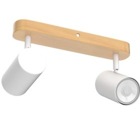   Kambo otočné stropní bodové svítidlo se 2 hořáky (bílé a dřevěné)