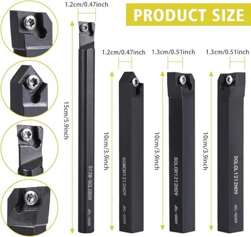 Sada soustružnických nožů VerRich – 4dílná, sada ocelových soustružnických nožů