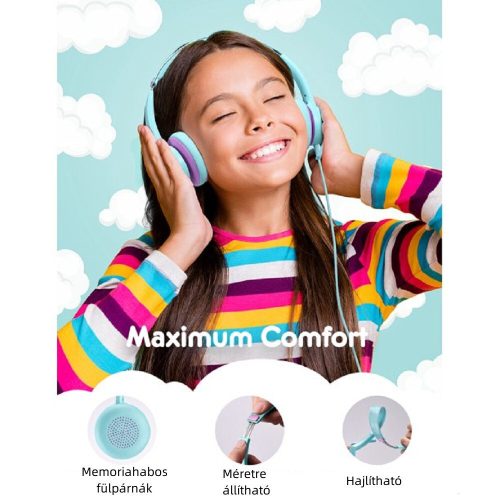 Dětská sluchátka MPOW – zeleno-fialová, pohodlná sluchátka s mikrofonem