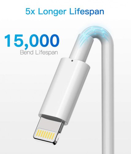 Sada nabíječek pro iPhone (5 ks) – kabel a adaptér Lightning, bílá
