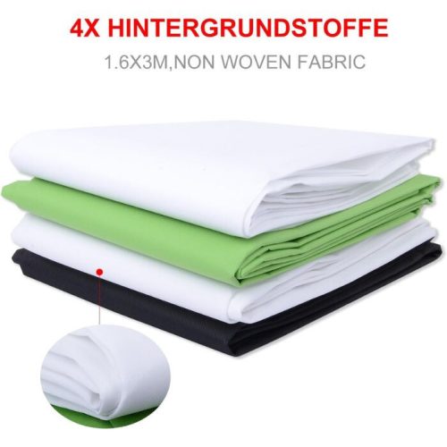 Profesionální sada pro fotostudio Hakutatz – se studiovým osvětlením, systémem pro pozadí, softboxem, stojanem a přepravní taškou