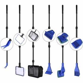   Multifunkční sada na čištění akvária – s teleskopickou rukojetí, síťkou a kartáči