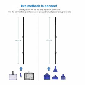   Multifunkční sada na čištění akvária – s teleskopickou rukojetí, síťkou a kartáči