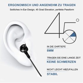   Drátová sluchátka Amoner ME-19 s mikrofonem – 3, 5mm jack, černá