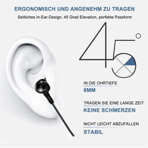 Drátová sluchátka Amoner ME-19 s mikrofonem – 3, 5mm jack, černá