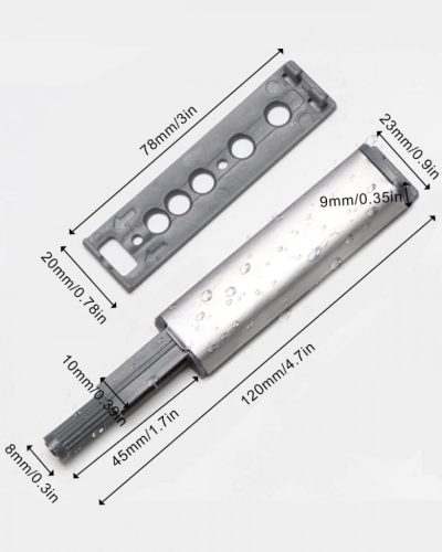 Sada magnetických posuvných zámků JIAYI pro skříňky – 6 dílů, stříbrná barva, samouzavírací zámek na nábytek